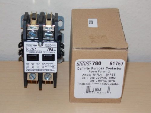 Mars 780 - 61757 - Definite Purpose Contactor 2 Pole 40 Amps 45GG20AGL New