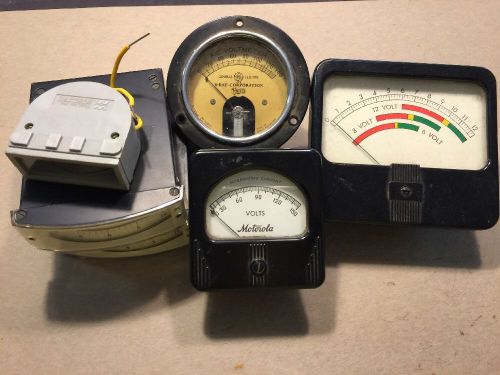 LOT OF (6) VINTAGE ANALOG PANEL METERS - Simpson, Motorola, GE