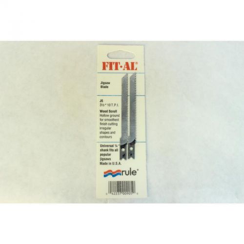 2Pk 3.5&#034; Jigsaw Blades 10Tpi For Wood Scrolling, Fits All Popular Jigsaws FIT-AL