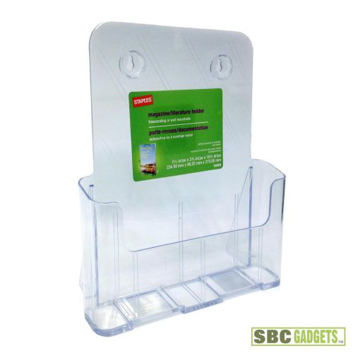 Staples magazine/literature plastic holder, 10-3/4&#034; x 9-1/4&#034; x 3-3/4&#034; (16659) for sale