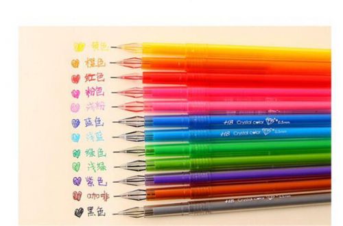 0.5mm Rollerball Gel Pens Fine Point 12-Pack Assorted cartoon Diamond Color 0HK