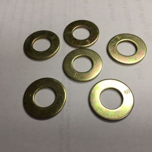 1/4 SAE Grade 8 Flat Washer Zinc &amp; Yellow Dichromate 500 count