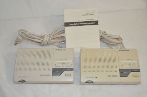 Lot Of 2RadioShack 43-490 FM Wireless Intercom 3 Channels