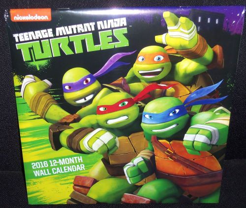 NICKELODEON TEENAGE MUTANT NINJA TURTLES 2016 12 MONTH CALENDAR 20&#034; x 10&#034; NEW