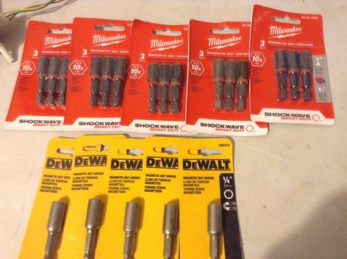 Milwaukee SHOCKWAVE™ Drilling &amp; Driving Bit Set DeWalt 1/4 Inch Magnetic Nut