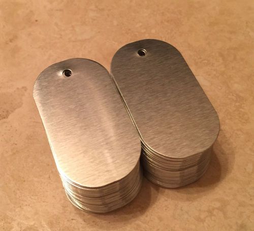 Brushed Aluminum Dye Sublimation Dog Tag Blanks - Lot of 100PCs