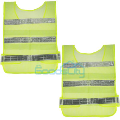 2pcs high safety security visibility reflective vest gear coat  stripe green for sale