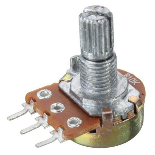 30Pcs B10K Ohm Linear Taper Rotary Potentiometer 3 Pin 15mm Shaft Nut