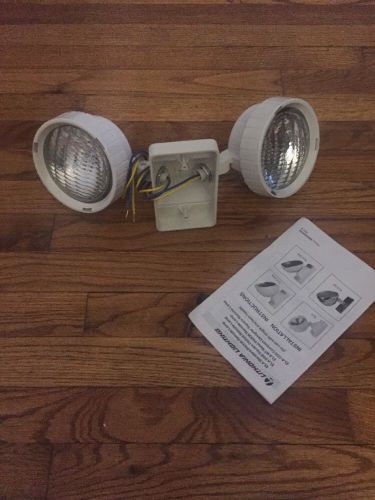 Emergency exit light lithonia 6w 6v remote lamp wt dbl head par36 halogen for sale