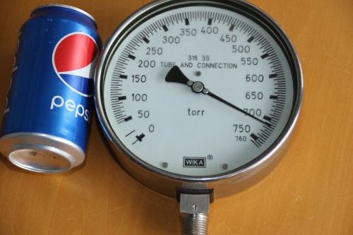 Wika 0-750 Torr 6 3/8&#034;  Vacuum Gauge