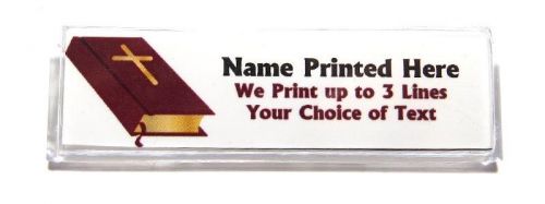 Bible Cross Custom Name Tag Badge ID Pin Magnet for Pastor Church Volunteers