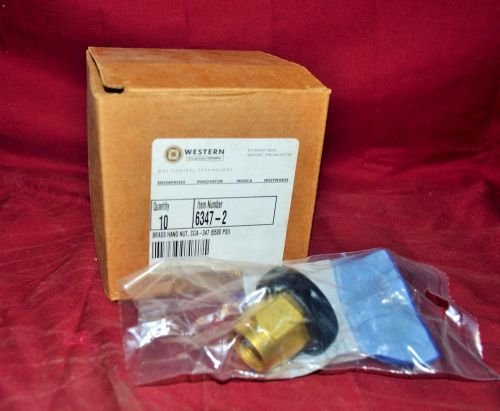 10- NEW Western Enterprises 6347-2 Brass Hand Nuts CGA-347 5500psi Inlet SCBA &amp;F