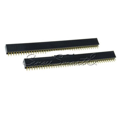 2PCS 2.54mm  2 x 40 Double Row Female Pin Header gold-plated