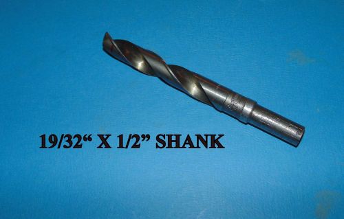 NATIONAL MILLING DRILL 19/32&#034; X 1/2&#034; SHANK X  5-1/2&#034; LONG DRILL BIT HIGH SPEED