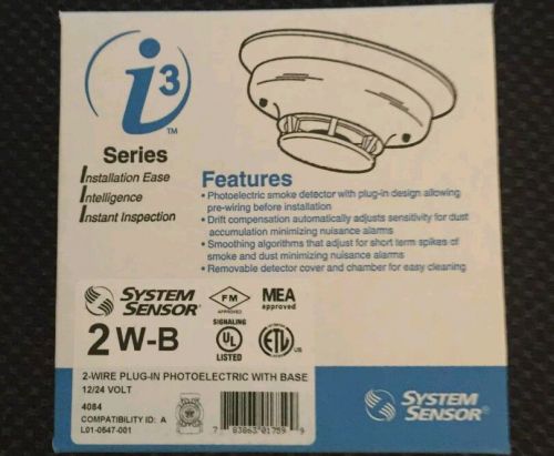 New system sensor 2w-b smoke detector fire alarm . free shipping! for sale