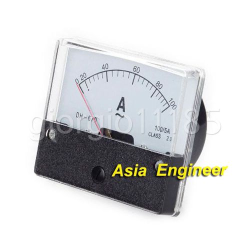 2pcs rectangle analog amp meter ac 100a current transformer for sale