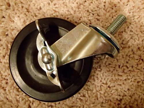 4&#034; Swivel Casters w/ brakes. black polyurethane.1/2&#034;-13 Stem 1&#034; length. Set of 4