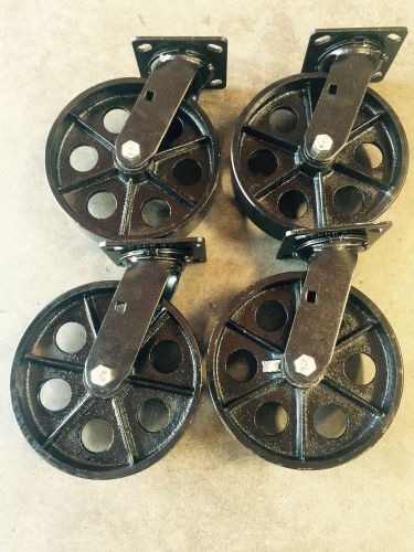 6&#034;x 2&#034; Steel Caster Set. Four Swivel Caster . Very Industrial Look