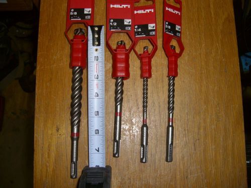 8Hilti TE-CX Masonry Drill Bitt&#039;s TE-CX 5/8&#034;x 8&#034;  1/2&#034; x 6&#034; 3/8&#034;x5&#034; 1/4&#034; x 6&#034;