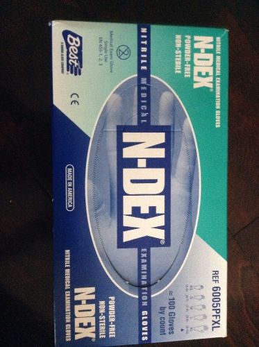 N-Dex Disposable Nitrile Gloves Non-sterile Powder Free. 6005PFXL X-large