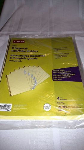Staples 8 Large Tab Insertable dividers, 4 sets per package