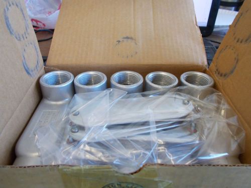 NEW BOX OF 5 APPLETON CONDUIT BODY 1&#034; LB100-A