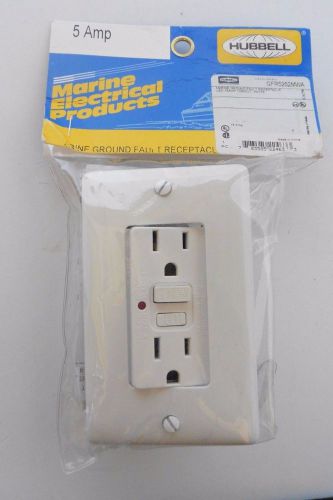 Hubbell Marine Ground Fault Receptacle  Outlet 5 Amp LED 15 Amp 125 V white