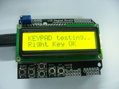 Yellow Backlight 1602 LCD Board Keypad Shield For Arduino LCD Duemilanove Robot