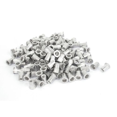 M6x15mm Aluminum Flat Head Knurled Body Rivet Nut Rivnut Insert Nutserts 300 Pcs