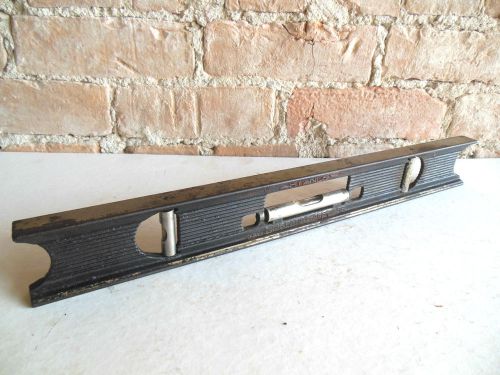 VINTAGE STANLEY NO. 36 PRECISION IRON MACHINIST 18&#034; BENCH LEVEL W/ DOUBLE PLUMB