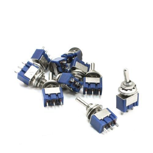 3-Position SPST Latching Mini Toggle Switch 6A 125VAC 3A 250VAC 10PCS