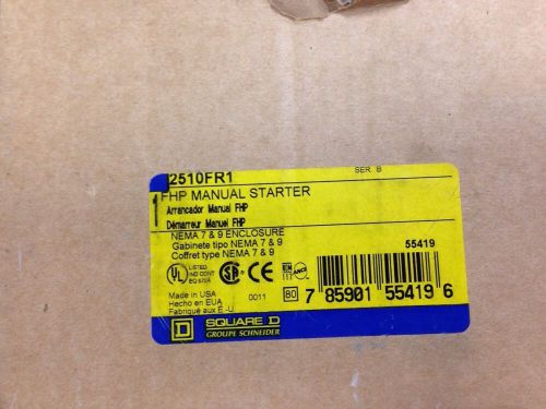 SQUARE D FHP MANUAL STARTER 2510FR1 SERIES B NEMA TYPE 7 &amp; 9 ENCLOSURE