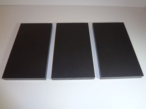 1&#034; black king starboard hdpe plastic sheet - 7&#034; x 12 3/4&#034; - lot of 3 pieces for sale