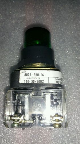 ALLEN BRADLEY 800T-PBH16G ILLUMINATED LED GREEN U 120V-AC PUSHBUTTON B420650