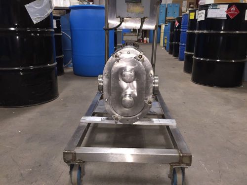 SANITARY STAINESS STEEL WAUKESHA 130 PUMP W/ MOTOR &amp; DRIVE