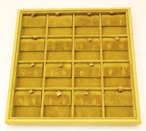 Used Jewelry Showcase Earring Display Tray Pad Wood Base