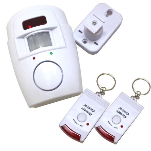 Wireless Pir Motion Sensor Alarm + 2 Remote Controls Shed Home Garage Caravan