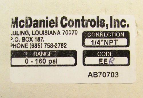 MCDANIEL CONTROLS 1/4&#039;&#039; NPT 0-160 PSI EER Glycerin Filled Gauge AB70703