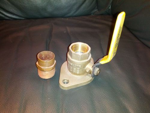 Webstone 1 inch flanged ball valve and solder to thread adapter for sale