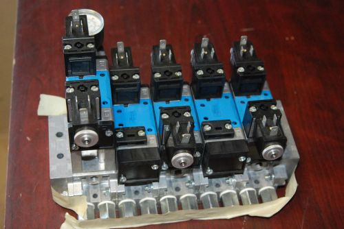 Festo Valve bank  (3)- JMFH-5/2-D-1-C, (2)- MFH-5/2-D-1-FR-C, LR-ZP-P-D-1-AS NEW