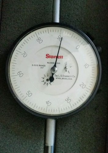 Starrett 656-2041J long Range Dial Indicator 2&#034; Range. 001 W/CDI Chicago case