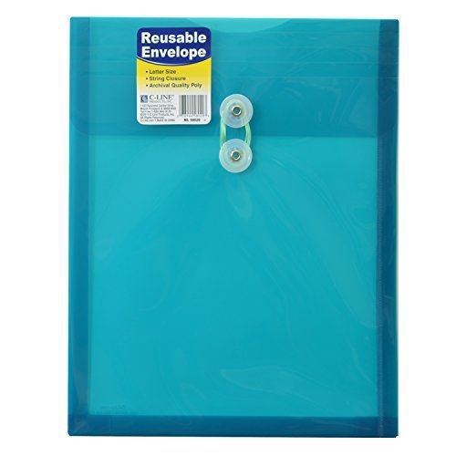 C-Line Reusable Poly Envelope with String Closure, 1-Inch Gusset, Top Load,