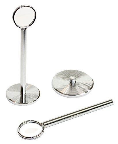 Pack of 2 Stainless Steel Menu Card Holders, 6&#034; Long with Detachable Heavy Base