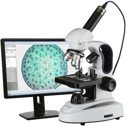 40x-1000x metal frame glass optics digital student microscope with usb imager for sale