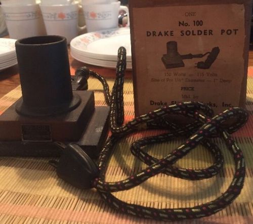 Antique drake solder pot #100 150w 110v soldering tool solder melting pot works for sale