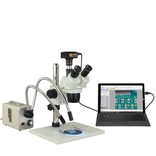 Trinocular 5x-10x-15x-20x-30x-60x 10mp usb3 stereo microscope+20w dual led light for sale