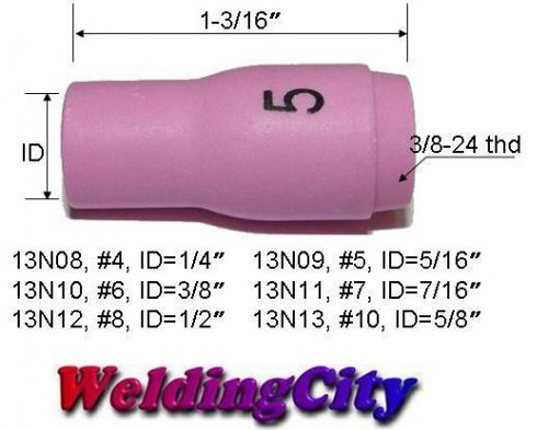 WeldingCity 5 Ceramic Cup Nozzles 13N09 #5 for TIG Welding Torch 9/20/25