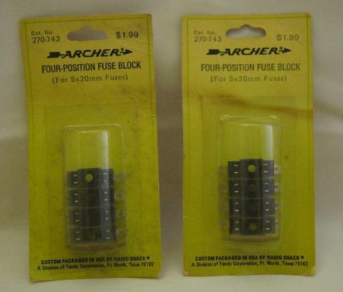 Pair of Vintage Archer Four- Position Fuses Blocks For 5 x 20mm Fuse Cat 270-743