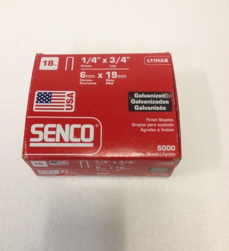 Senco L11HAB 18 Gauge by 1/4&#034; Crown by 3/4&#034; Leg Galvanized/READ DESCRIPTION