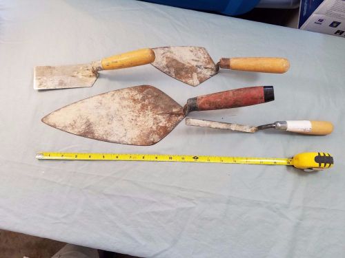 4 piece used trowel lot bricklayers tuck pointers  marshalltown for sale